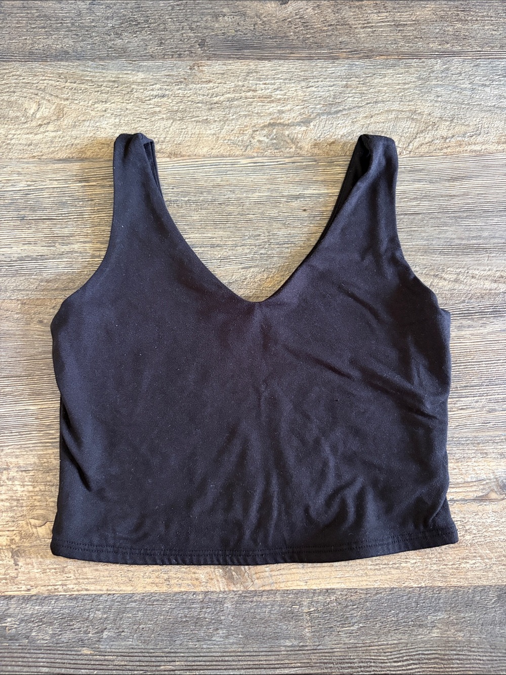 Black V-Neck Crop Tank Top - Women